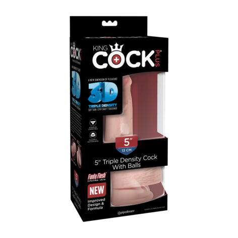 King Cock Plus 5in Triple Density Dildo Beige