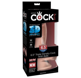 King Cock Plus 6.5in Triple Density w/Balls Beige