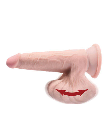 King Cock Plus 6in Dildo w/Swinging Balls Beige, Pipedream