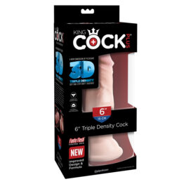 King Cock Plus 6in Triple Density Dildo Beige