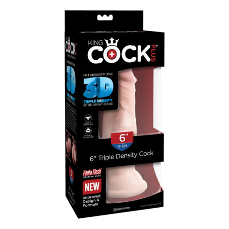 King Cock Plus 6in Triple Density Dildo Beige