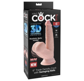 King Cock Plus 6in Triple Density w/Swinging Balls