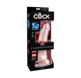 King Cock Plus 8in Triple Density Dildo w/Balls Beige