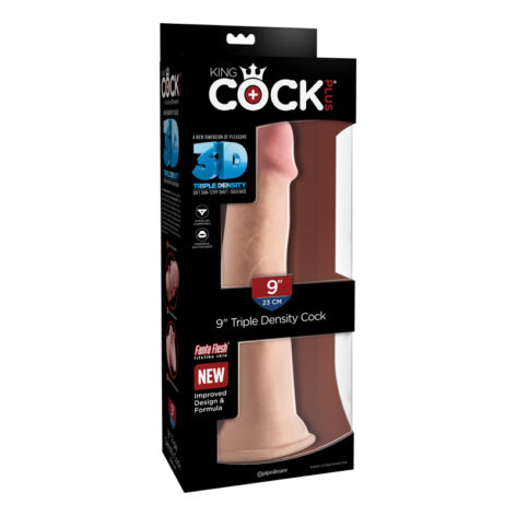 King Cock Plus 9in Triple Density Dildo Beige