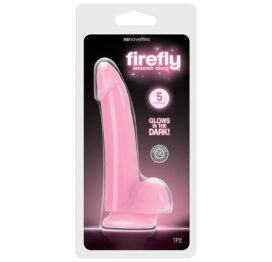 Firefly Smooth Glowing 5in Dong w/Balls Pink