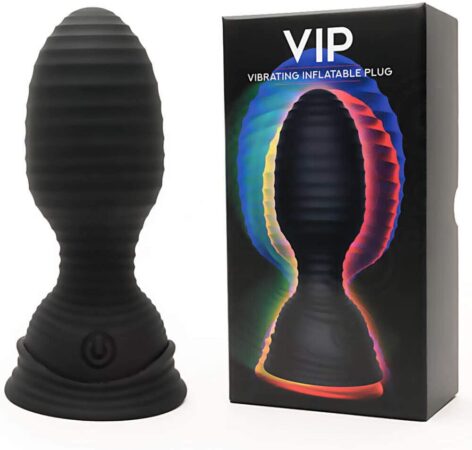 665 VIP Inflatable Vibrating Anal Plug Black