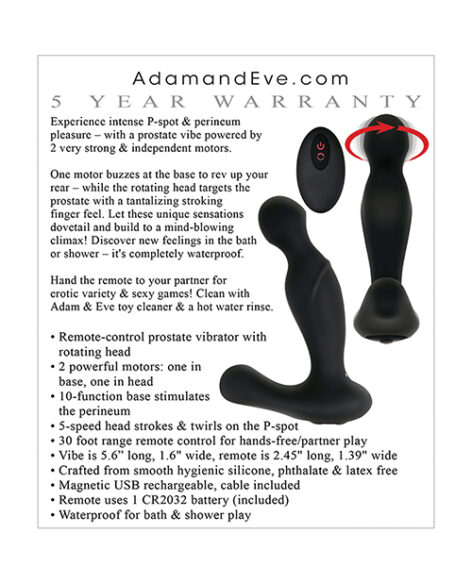 Adam's Rotating P-Spot Massager, Adam & Eve