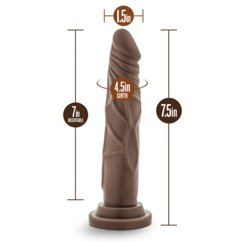 Dr Skin Basic 7.5in Dildo w/Suction Cup Chocolate, Blush