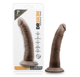 Dr. Skin 7 Inch Cock w/Suction Cup Chocolate