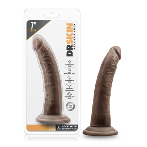 Dr. Skin 7 Inch Cock w/Suction Cup Chocolate