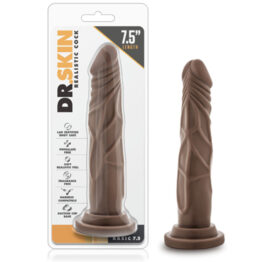 Dr. Skin Basic 7.5in Cock w/Suction Cup Chocolate