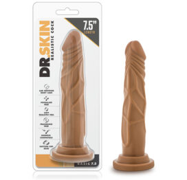Dr. Skin Basic 7.5in Cock w/Suction Cup Mocha
