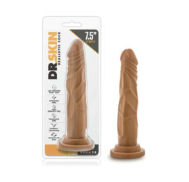 Dr. Skin Basic 7.5in Dildo w/Suction Cup Mocha, Blush