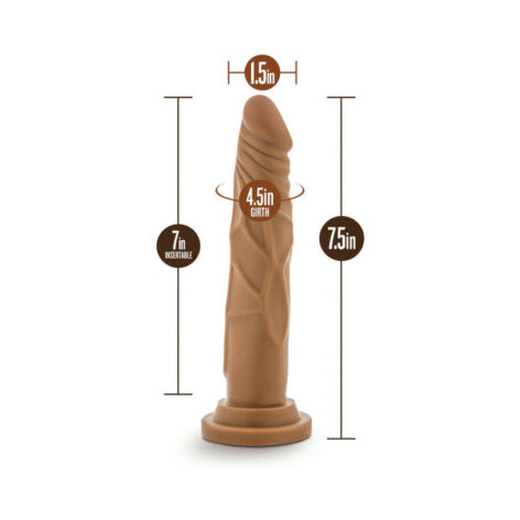 Dr. Skin Basic 7.5in Dildo w/Suction Cup Mocha, Blush