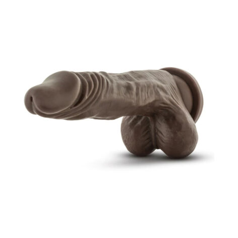 Stud Muffin Dildo Dr. Skin 8.5in w/Balls Chocolate, Blush