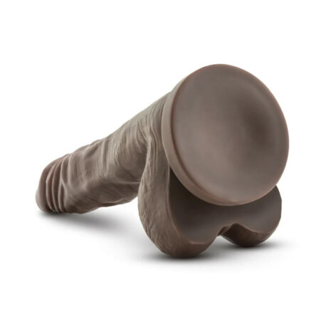 Stud Muffin Dildo Dr. Skin 8.5in w/Balls Chocolate, Blush