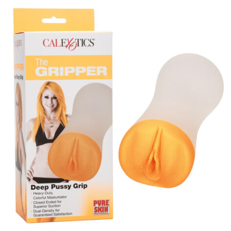 The Gripper Deep Pussy Grip Stroker Orange, CalExotics