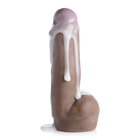 Loadz 7in Dual Density Squirting Dildo w/Balls Dark Brown