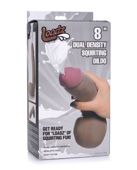 Loadz 8 Inch Dual Density Squirting Dildo Dark