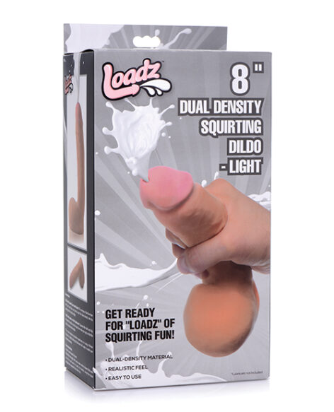 Loadz 8 Inch Dual Density Squirting Dildo Light