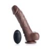 Loadz 8.5in Squirting Vibrating Dildo w/Balls Dark Brown