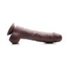 Loadz 8.5in Squirting Vibrating Dildo w/Balls Dark Brown