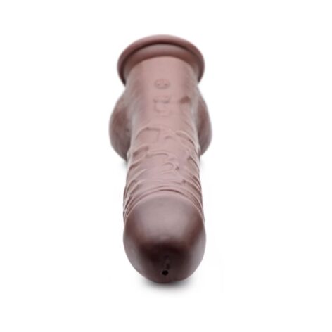 Loadz 8.5in Squirting Vibrating Dildo w/Balls Dark Brown