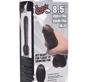 Loadz 8.5in Squirting Vibrating Dildo Dark