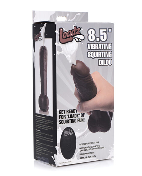 Loadz 8.5in Squirting Vibrating Dildo Dark