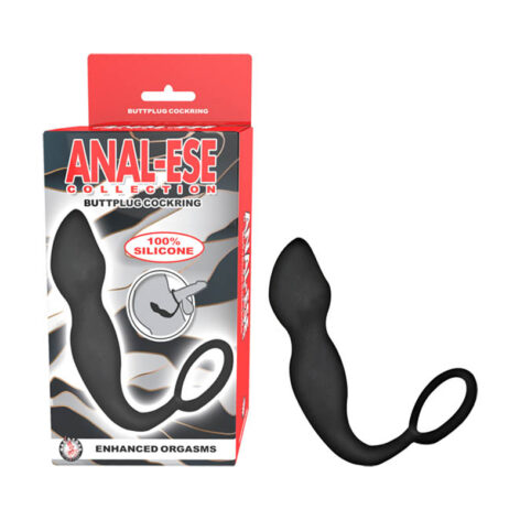 Anal-Ese Buttplug Cockring Black, Nasstoys