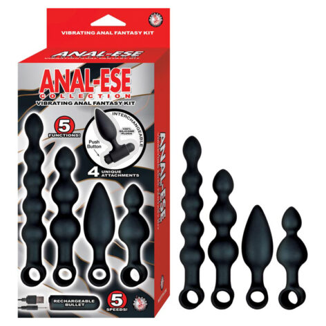 Anal-Ese Vibrating Anal Fantasy Kit Black Nasstoys