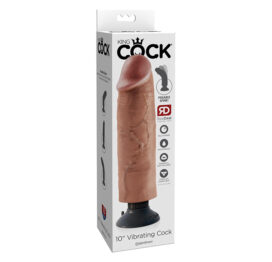 King Cock 10 Inch Vibrating Dildo Tan, Pipedream