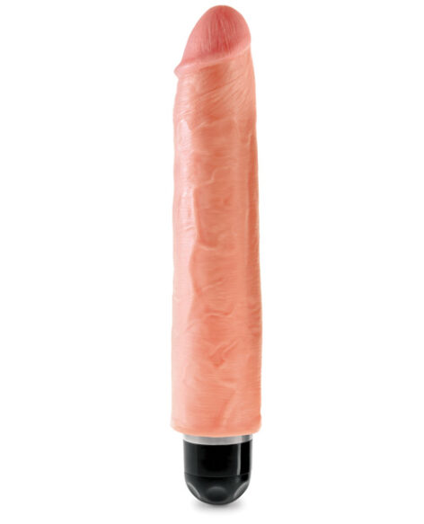 King Cock 10 Inch Vibrating Stiffy Dildo Beige