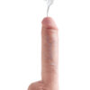 King Cock 10in Squirting Dildo w/Balls Beige, Pipedream