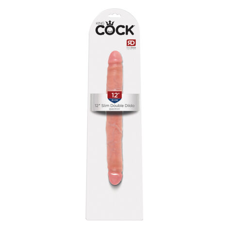 King Cock 12 Inch Slim Double Dildo Beige