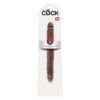 King Cock 12 Inch Slim Double Dildo Brown