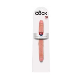 King Cock 12" Slim Double Dildo Beige, Pipedream