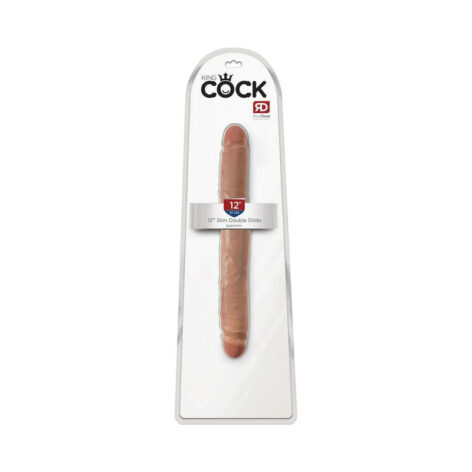 King Cock 12in Slim Double Dildo Tan, Pipedream