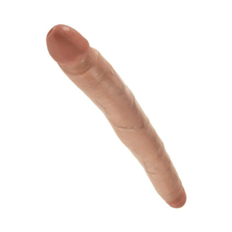 King Cock 12in Slim Double Dildo Tan, Pipedream