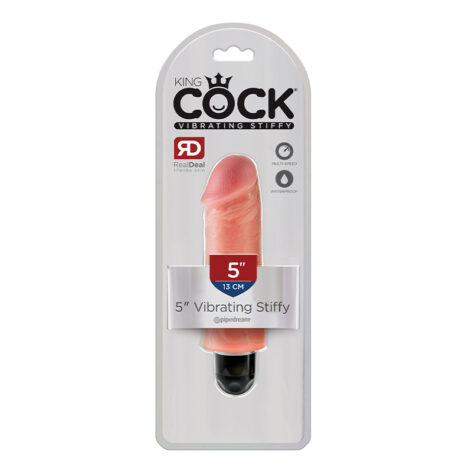 King Cock 5 Inch Vibrating Stiffy Dildo Beige