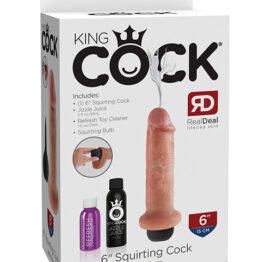 King Cock 6 Inch Squirting Dildo Beige, Pipedream