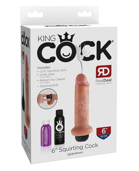 King Cock 6 Inch Squirting Dildo Beige, Pipedream