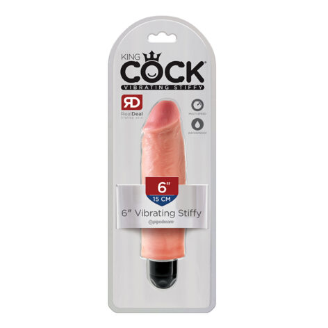 King Cock 6 Inch Vibrating Stiffy Dildo Beige