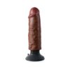 King Cock 6in Vibrating Dildo w/Suction Cup Brown, Pipedream