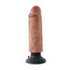King Cock 6in Vibrating Dildo w/Suction Cup Tan, Pipedream