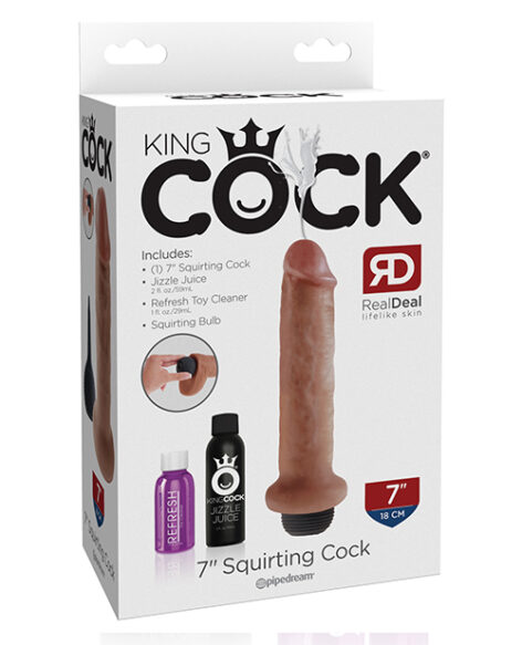 King Cock 7 Inch Squirting Dildo Tan, Pipedream