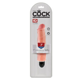 King Cock 7 Inch Vibrating Stiffy Dildo Beige