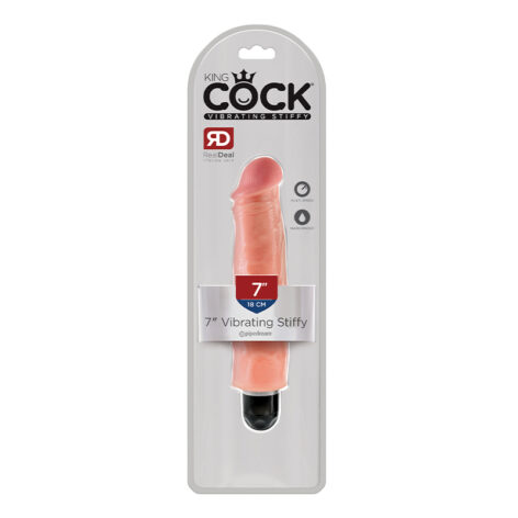 King Cock 7 Inch Vibrating Stiffy Dildo Beige