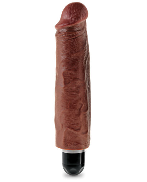 King Cock 7 Inch Vibrating Stiffy Dildo Brown