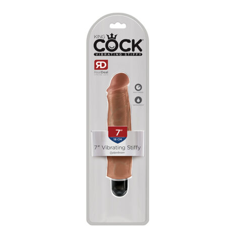 King Cock 7 Inch Vibrating Stiffy Dildo Tan